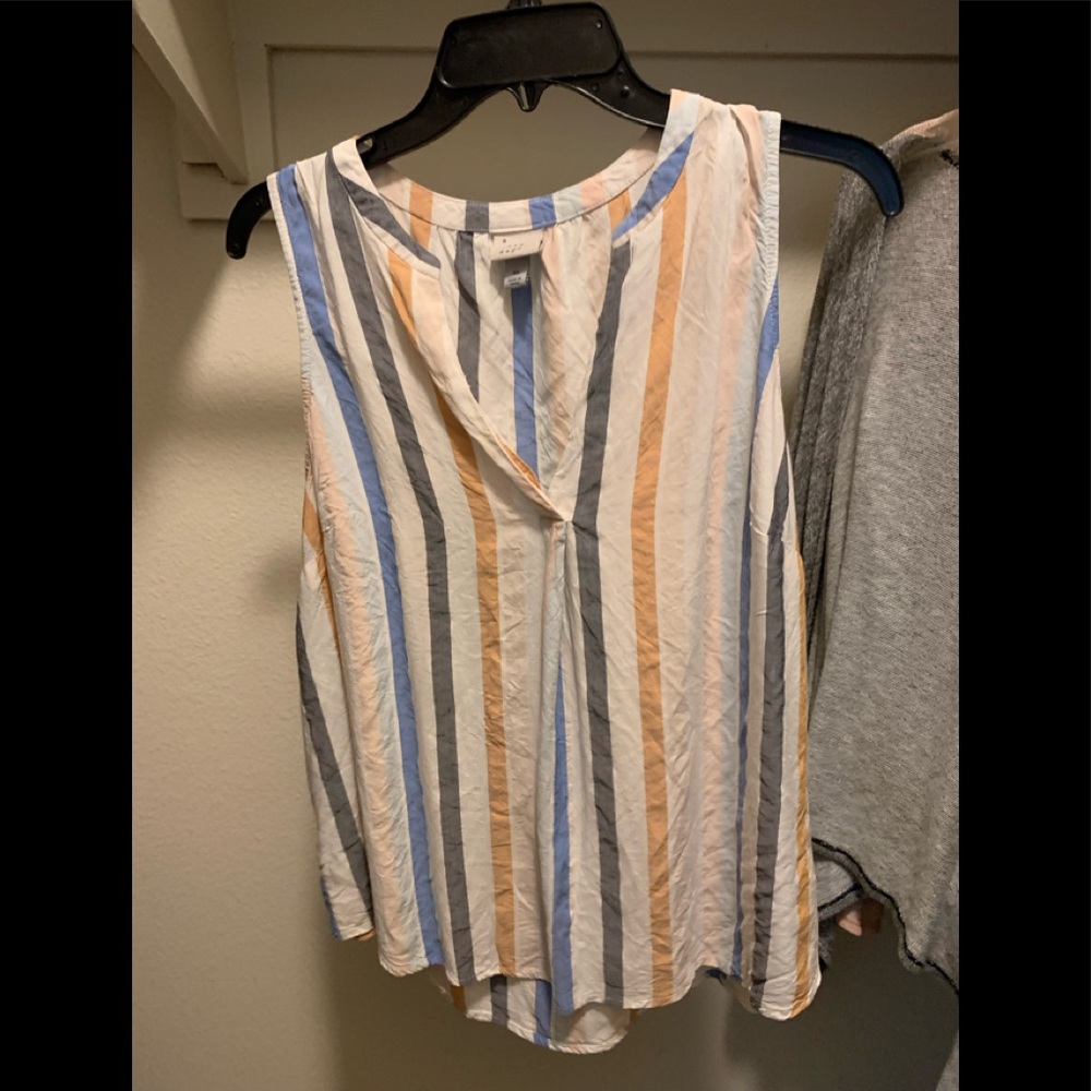 XL A New Day silky striped tank blouse